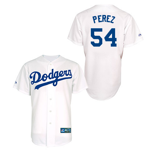 Chris Perez #54 Youth Baseball Jersey-L A Dodgers Authentic Home White MLB Jersey